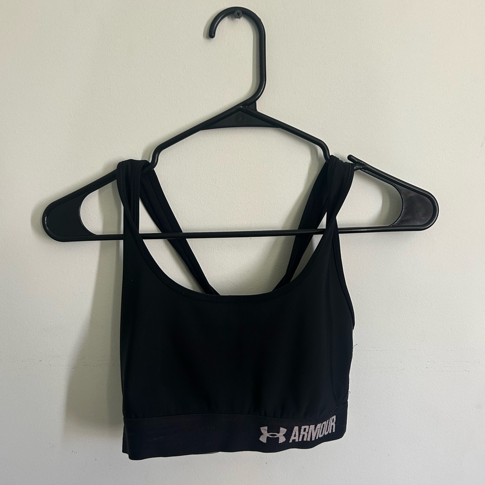 Under Armour Black Sports Bra with Logo